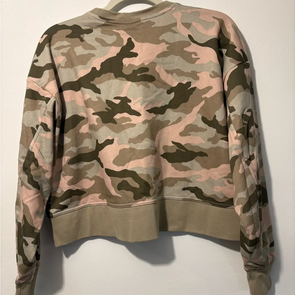 Nike Women's Camo Crew Neck Sweater - Pink and Green - Picture 4 of 6